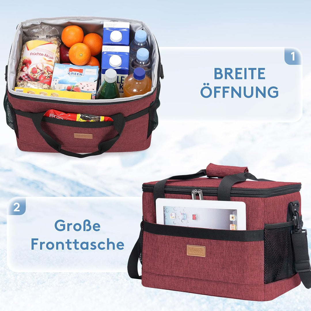 Lifewit 20L Kühltasche Gross faltbar Kühlkorb Kühlbox Isoliertasche Thermotasche Picknicktasche für