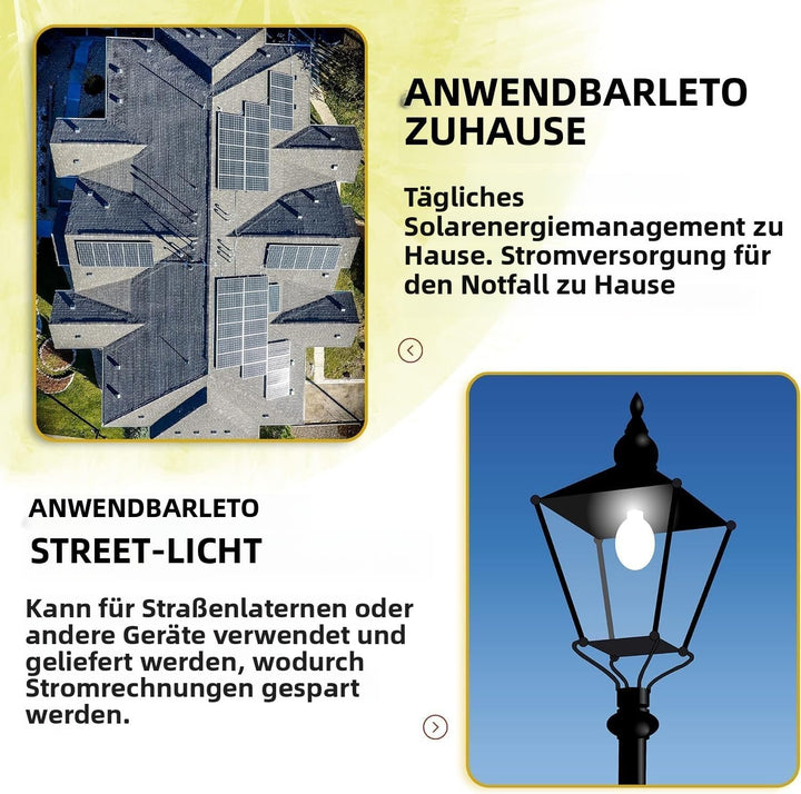 MPPT Solarladegerät 60A / 80A / 100A wählbar, Dual USB & 3-Stufen-Schutz für Strassenlaternen / Heim