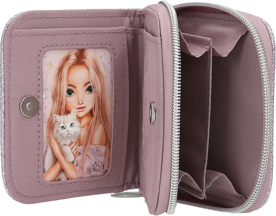 Depesche 13961 TOPModel Blooming Kitty - Portemonnaie in Lila, mit Model Motiv, Blumen Muster und Ka