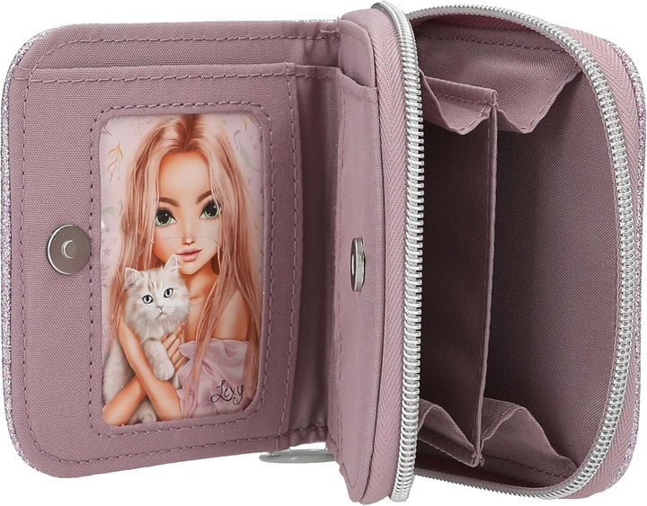 Depesche 13961 TOPModel Blooming Kitty - Portemonnaie in Lila, mit Model Motiv, Blumen Muster und Ka