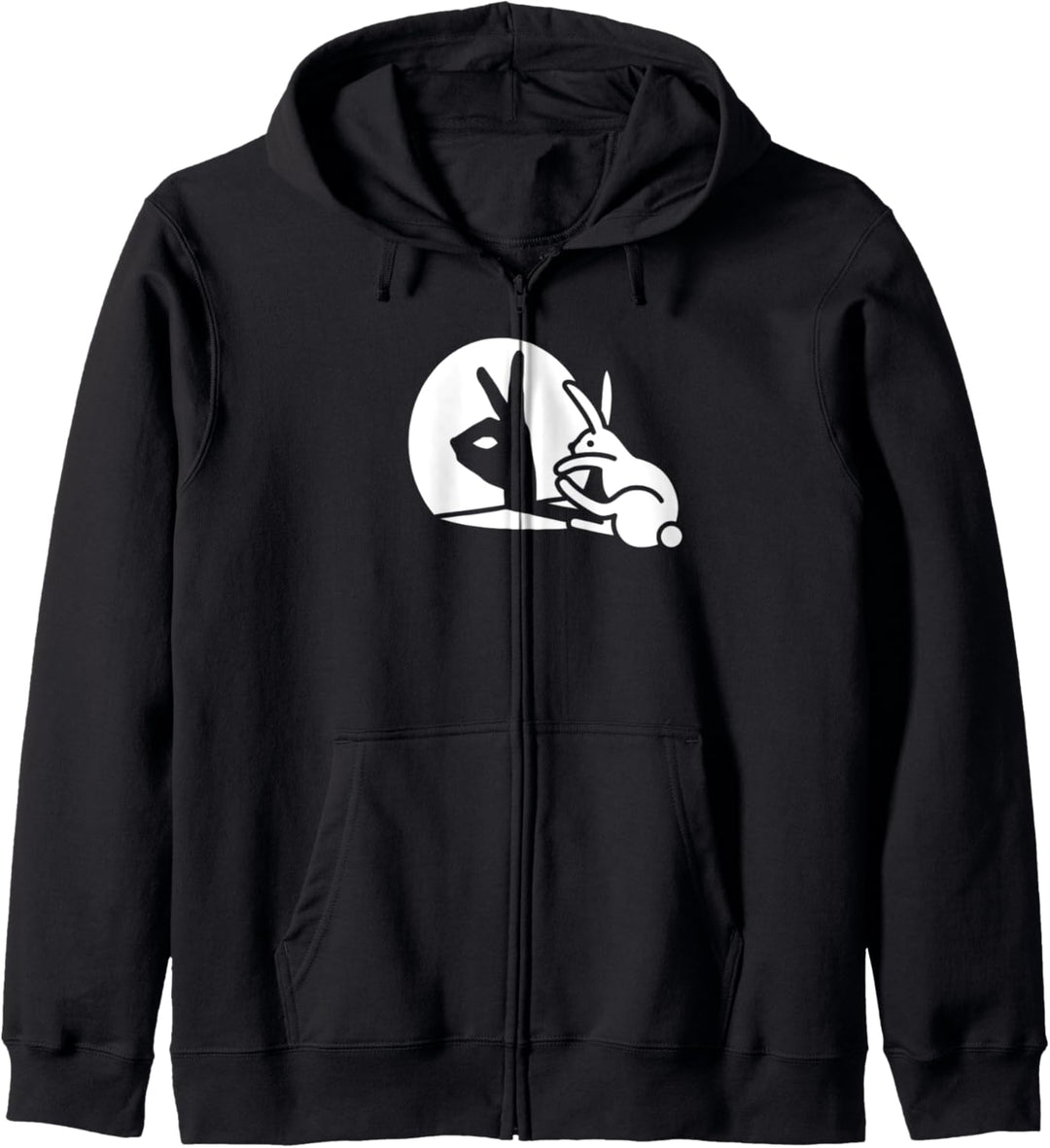 Lustige Hasen-Handschatten-Projektion, Hase, Pop-Art Kapuzenjacke