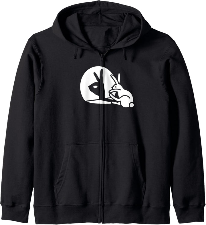 Lustige Hasen-Handschatten-Projektion, Hase, Pop-Art Kapuzenjacke