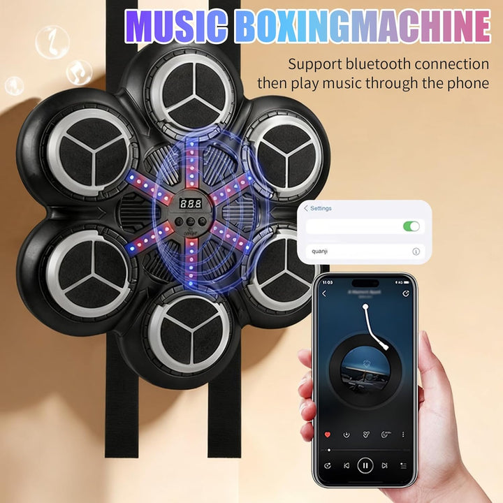 Music Boxing Machine, Elektronische Boxmaschine mit Musik, Farblichter, Bluetooth, 3 Geschwindigkeit