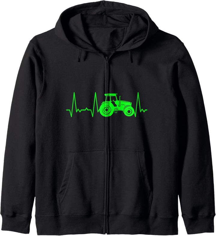 Herzschlag Traktor Kapuzenjacke