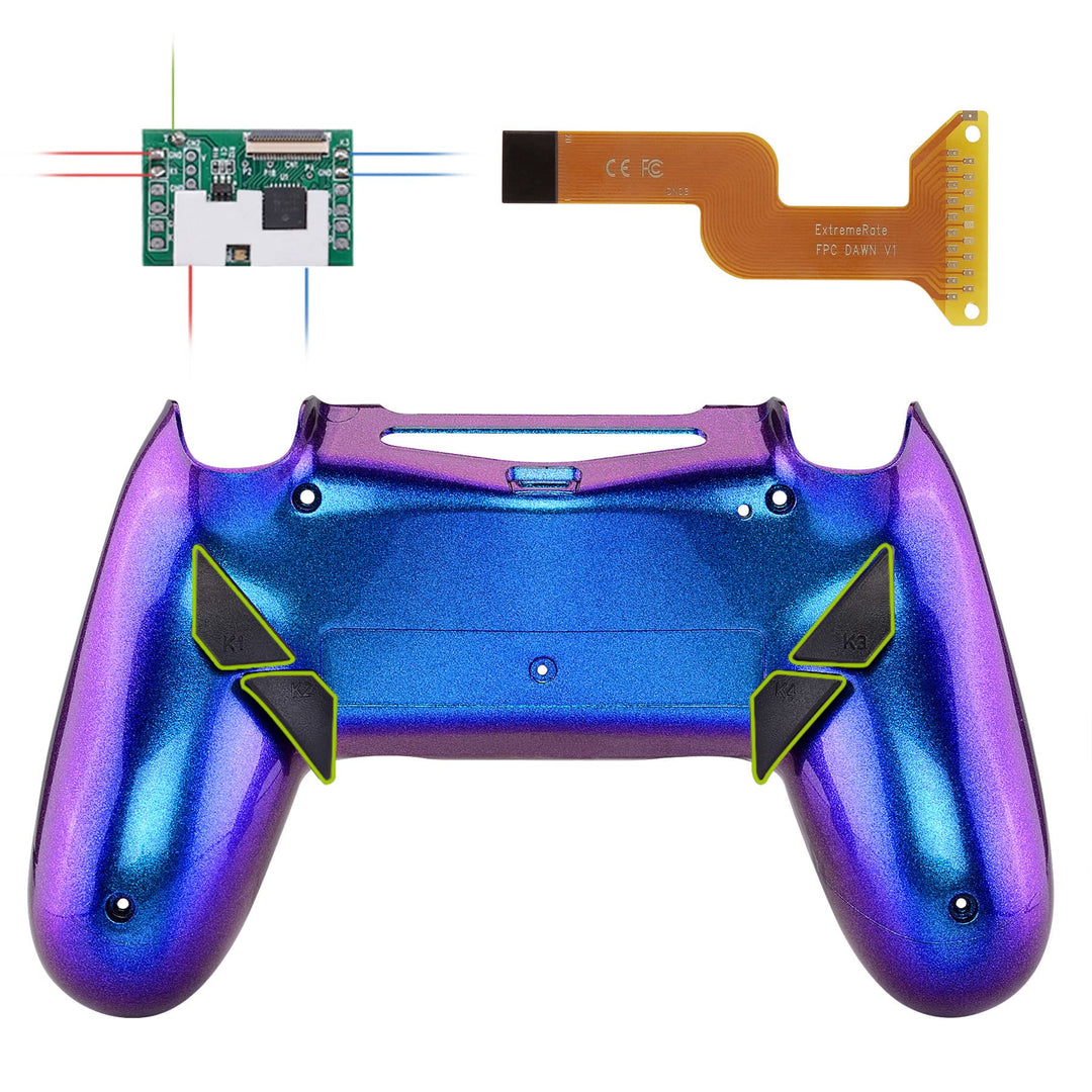eXtremeRate Programmierbar Dawn Remap Kit für ps4 Controller, Rückseite Hülle Gehäuse Case&Upgrade-B