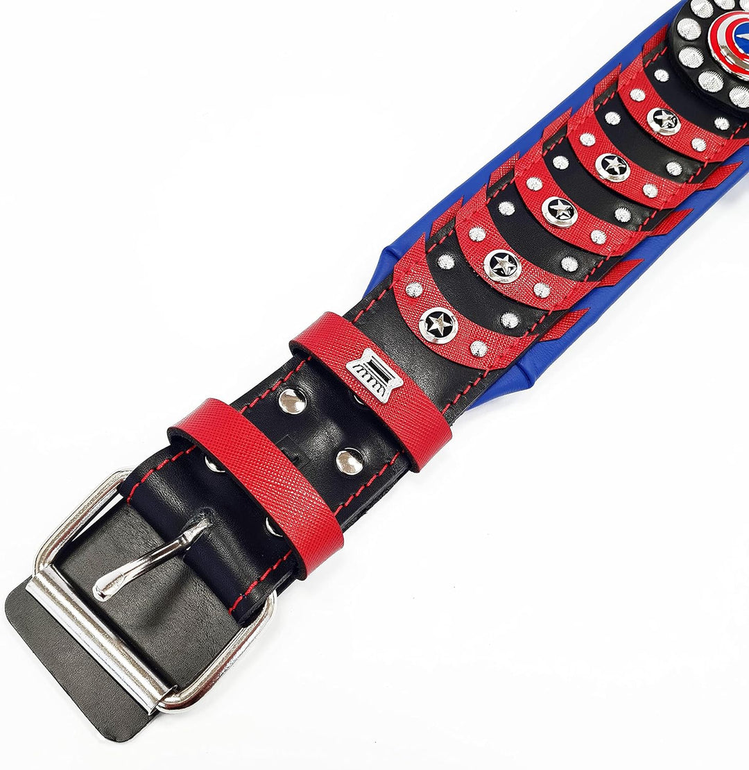 Das ''Captain America'' Halsband 100% Leder L - für einen Hals von 50-60 cm, L - für einen Hals von