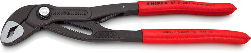 KNIPEX Cobra matic, automatische Wasserpumpenzange | Rohrzange, Chrom-Vanadium, atramentiert, 250 mm