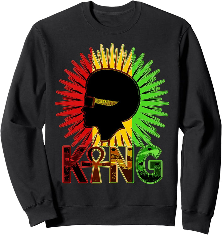 Rasta Rastafarian Reggae King With Ankh Sweatshirt