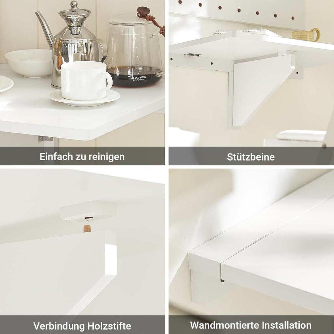 SoBuy FWT03-W Wandklapptisch Küchentisch Kindermöbel Laptoptisch Esstisch Schreibtisch weiss