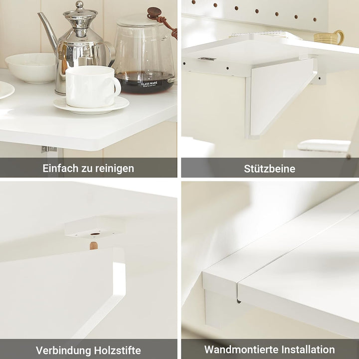 SoBuy FWT03-W Wandklapptisch Küchentisch Kindermöbel Laptoptisch Esstisch Schreibtisch weiss