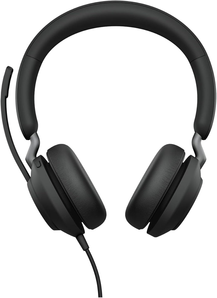 Jabra Evolve2 40 PC Headset – Noise Cancelling UC Certified Stereo Headphones With 3-Microphone Call