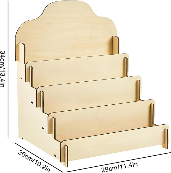 Kartenständer Aus Holz Mit 4 Etage Display Ständer, Präsentationsständer, Postkartenständer, Grusska