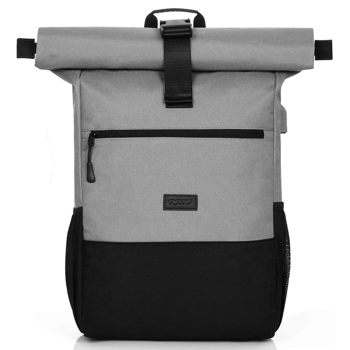 RJEU Rolltop Rucksack für Damen und Herren,Daypack mit 12-17 Zoll Laptopfach,Wasserdichter und Anti-