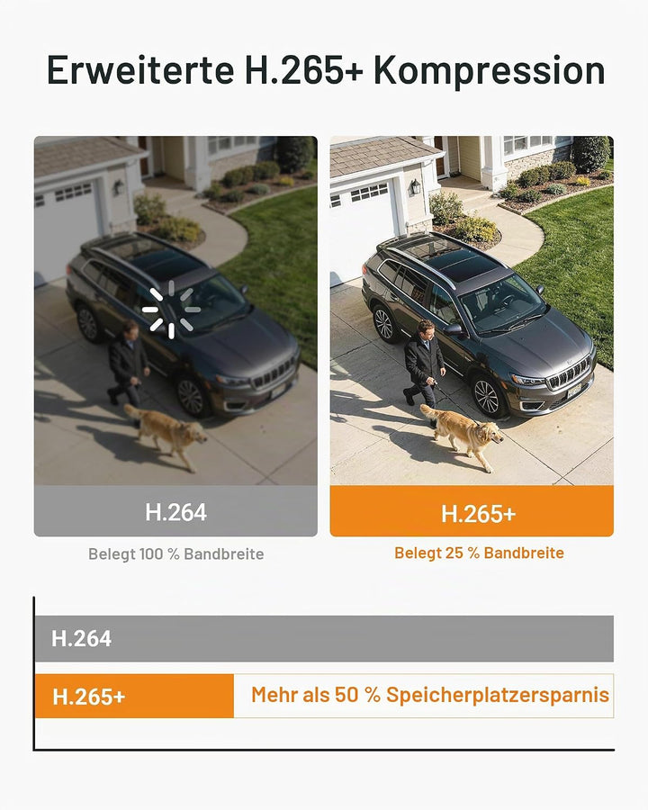 Anlapus  H.265+ 1080P Outdoor Überwachungskamera Set mit 2TB Festplatte 8CH 1080P DVR mit 8X 2MP Dom