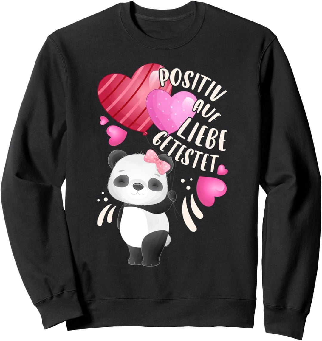 Valentinstag, Panda-Bärin mit Herzen und Spruch Sweatshirt