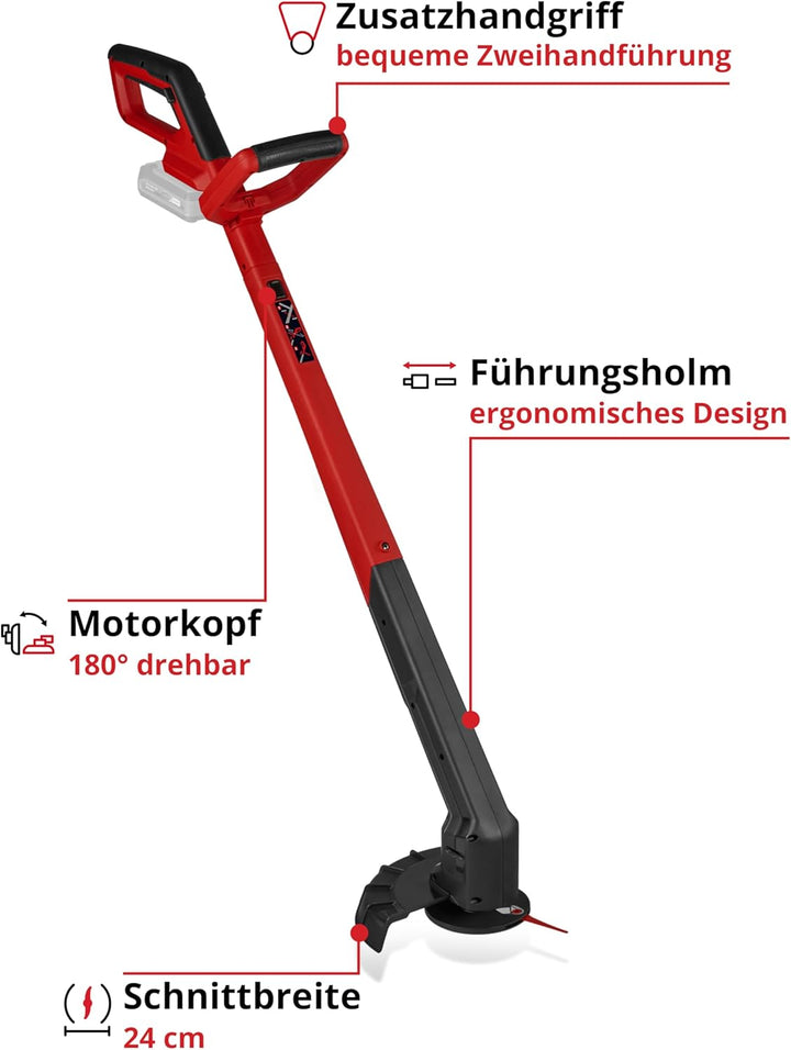 Einhell Akku-Rasentrimmer GC-CT 18/2411 Li P-Solo Power X-Change (18 V, 24 cm Schnittbreite, drehbar