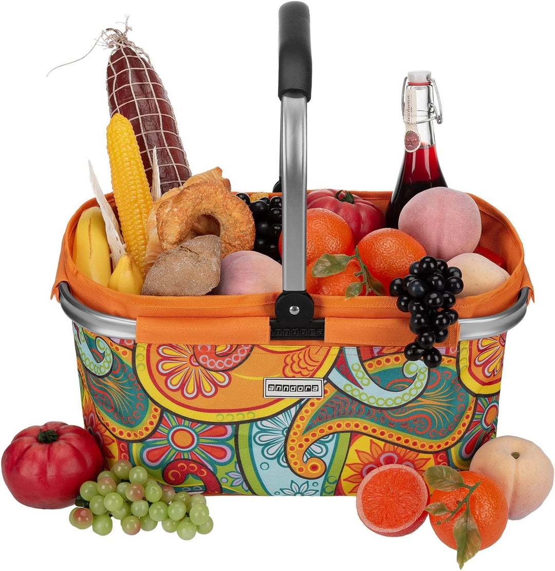 anndora Einkaufskorb PAISLEY 22 Liter - orange gemustert Paisley Orange
