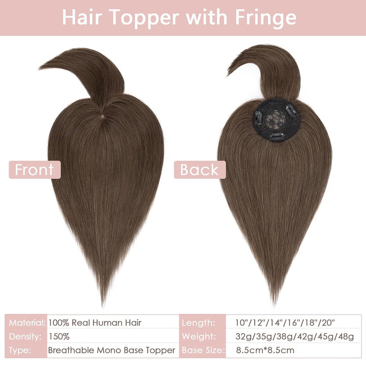 Silk-co Topper Extensions Haarteile Echthaar Clip in Extensions Echthaar Weich Natürlich Glatt Toupe