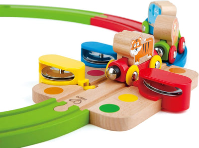 Hape 3826 Regenbogen-Puzzle Eisenbahnset, E3826, Mehrfarbig, Einheitsgrösse Single