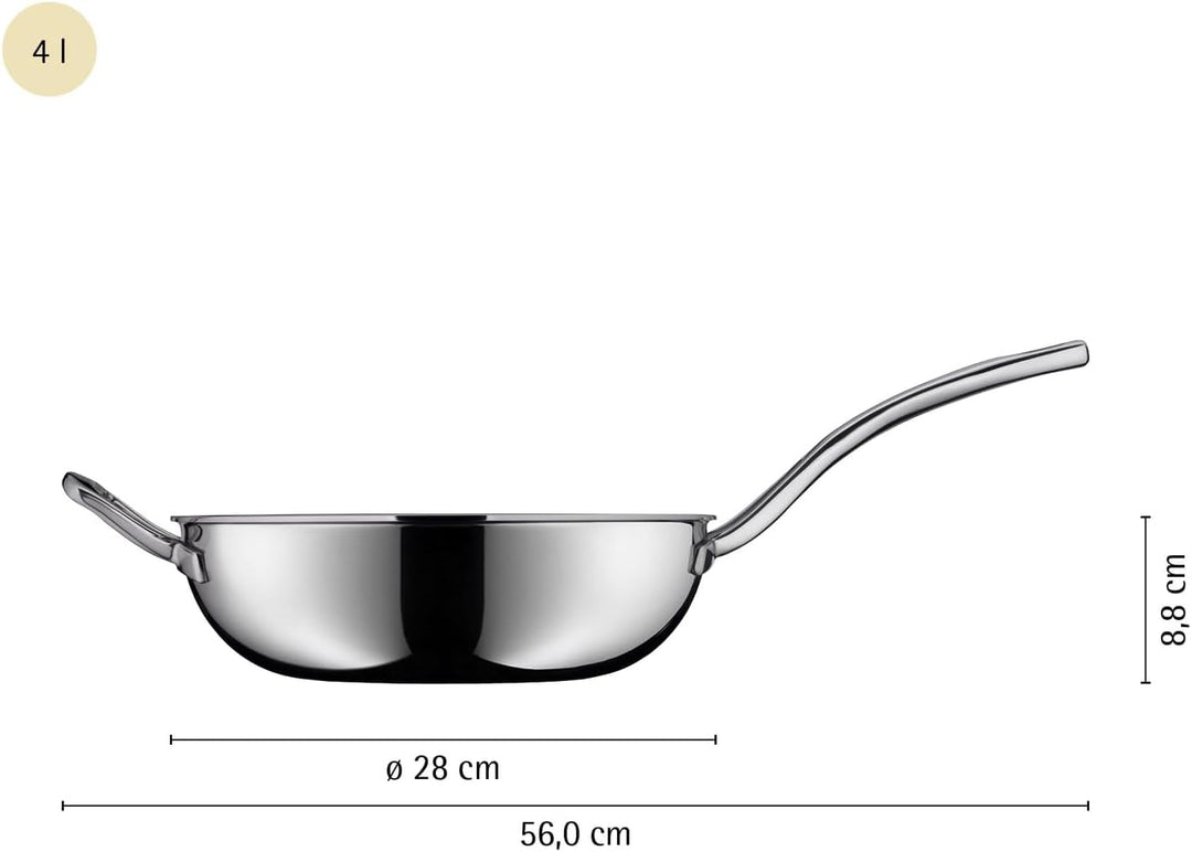 WMF Profi Resist Wokpfanne 28 cm, Wok Induktion, Mehrschichtmaterial vollbeschichtet, Wabenstruktur,