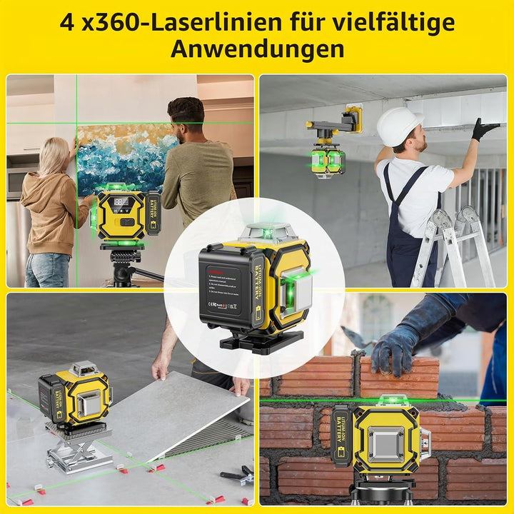 Kreuzlinienlaser Blau 16 Linien Nivellierlaser, 4 x 360 ° Laser wasserwaage, linienlaser kreuzlaser
