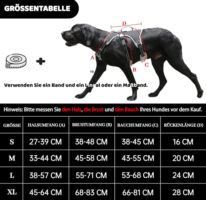 BELPRO Mehrzweck-Hundegeschirr, ausbruchsicher, kein Ziehen, reflektierend, verstellbare Weste mit s