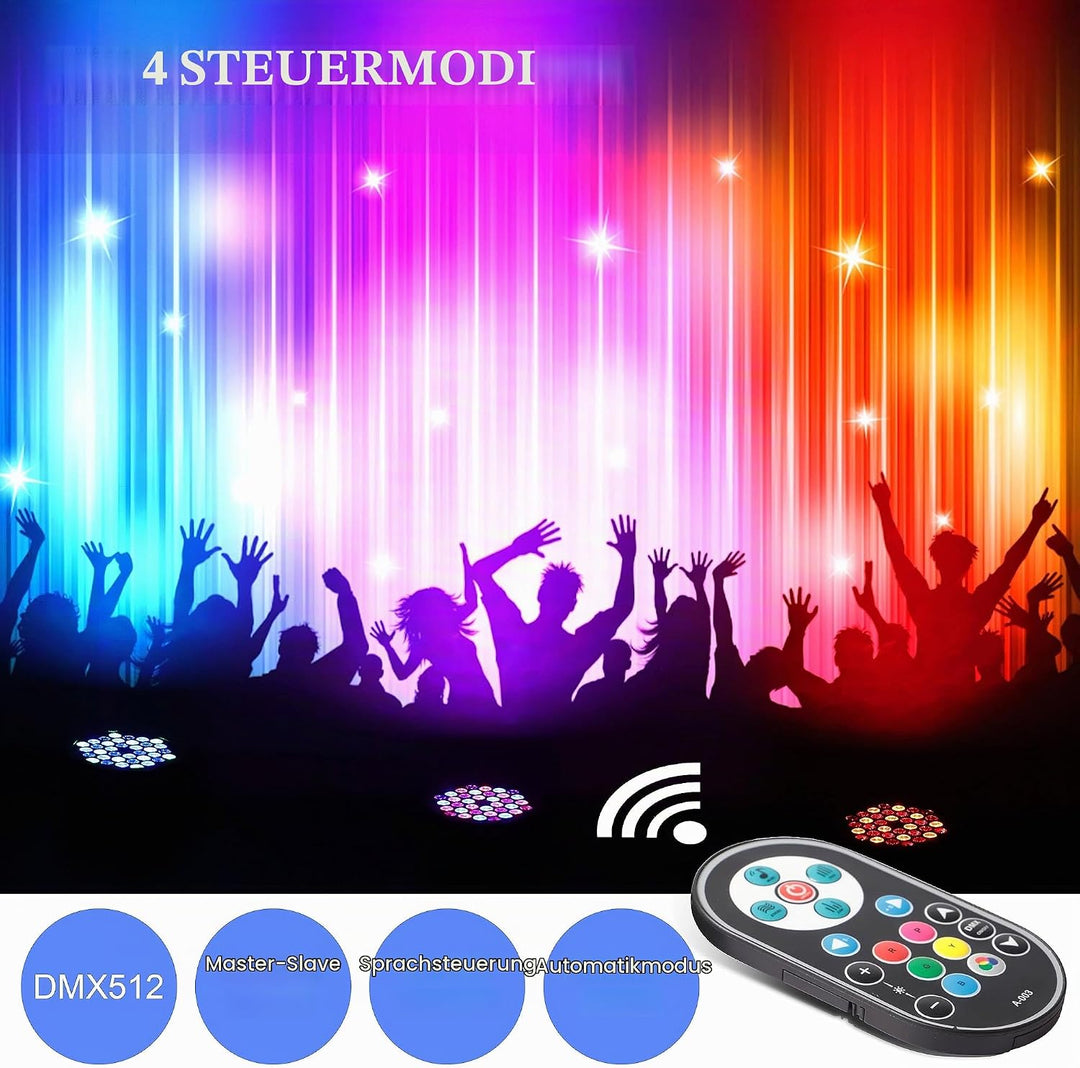 HOLDLAMP 36 LED Par Scheinwerfer mit Fernbedienung, RGBW DMX512 Disco Bühnenlicht mit Verstellbare H