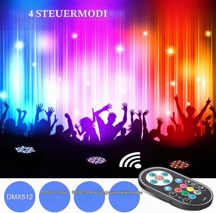HOLDLAMP 36 LED Par Scheinwerfer mit Fernbedienung, RGBW DMX512 Disco Bühnenlicht mit Verstellbare H