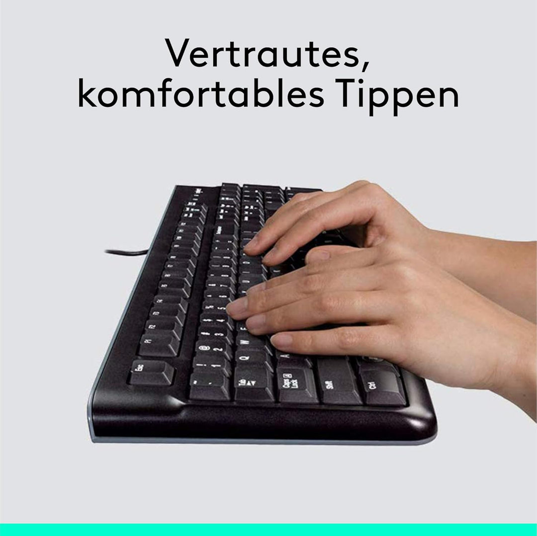 Logitech MK120 Kabelgebundenes Set mit Tastatur und Maus für Windows, Kabelgebundene optische Maus,