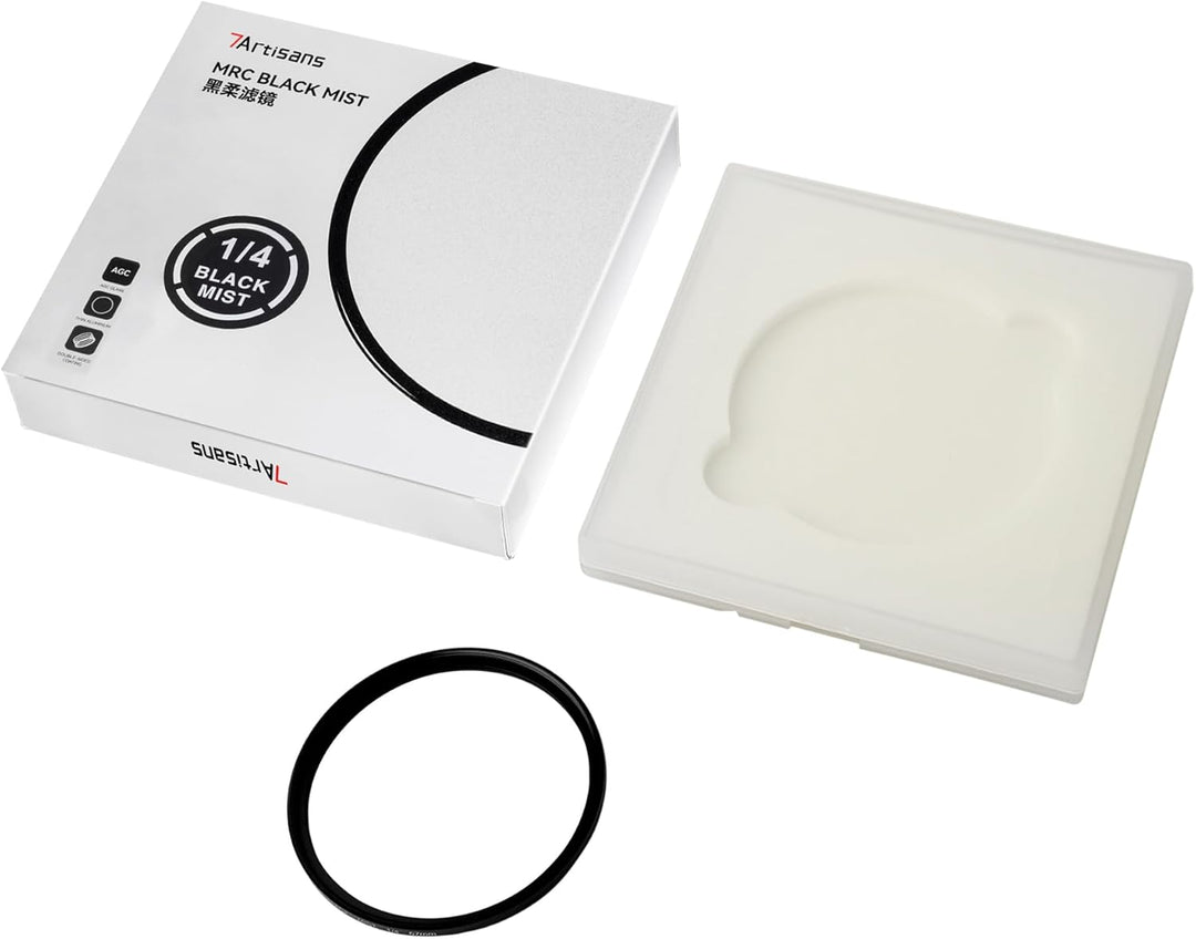 7artisans Black Mist Filter 1/4 Aluminiumlegierung, natürlicher weicher Diffusor-Effekt, weicher Fok