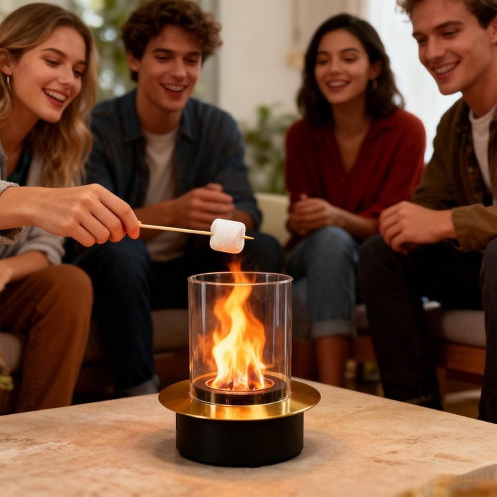 Tischfeuer, tragbar, für den Aussenbereich, flammenlos, tragbar, aus , für Garten, Outdoor, Camping,