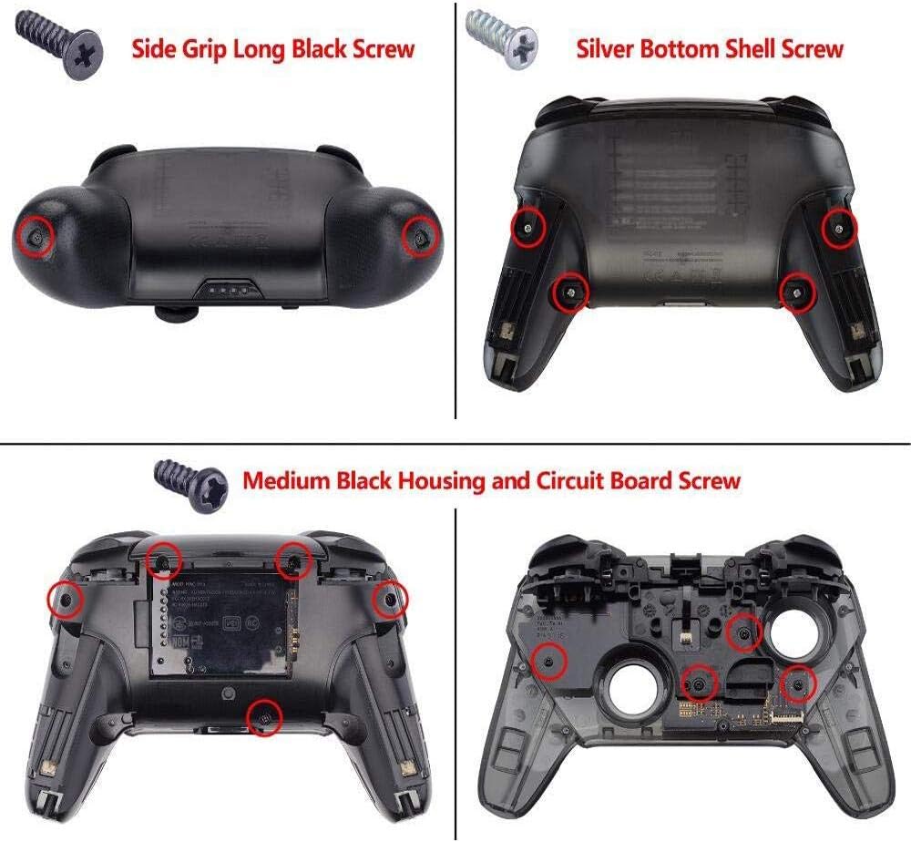 eXtremeRate Griff Hülle Set für Switch Pro Controller, Matt DIY-Ersatz Front Case/Rücken Gehäuse&Han