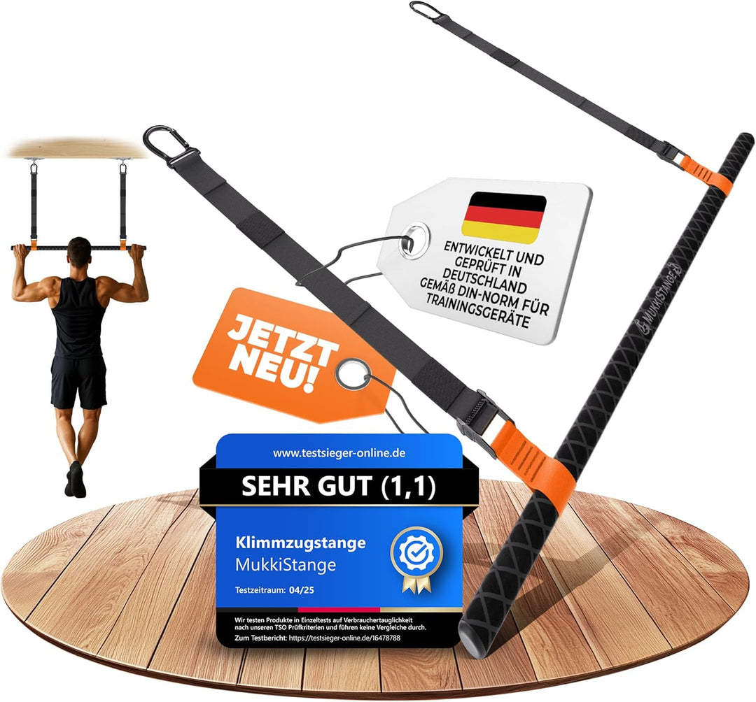 Klimmzugstange Decke, abnehmbar, höhenverstellbar, griffig, platzsparend, verstaubar, zum Aufhängen,
