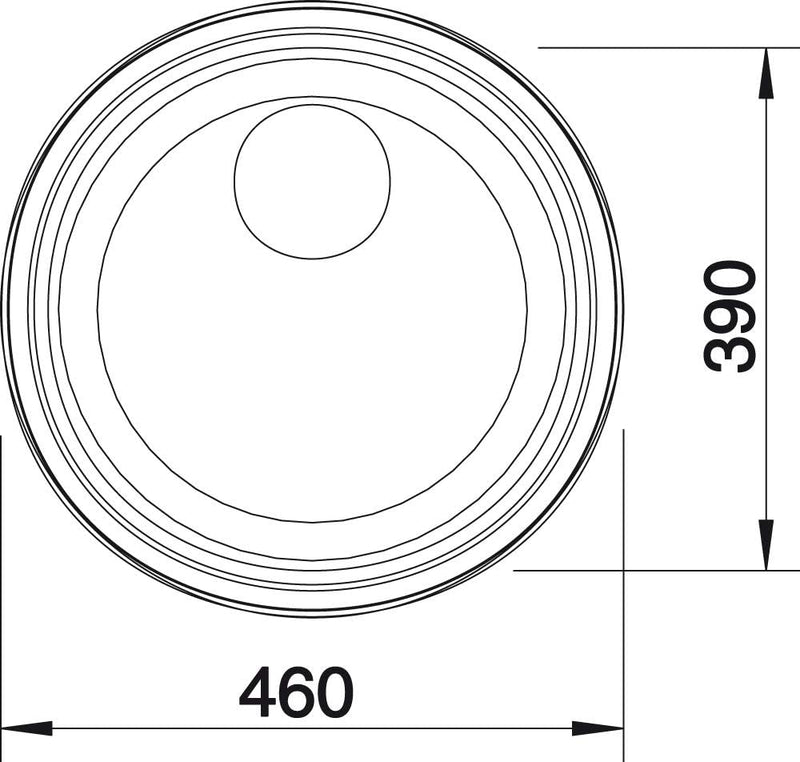 BLANCO RONDOSOL | Edelstahl | Einbauart: Einbau von Oben & Unterbau | ohne Ablauffernbedienung | 45e