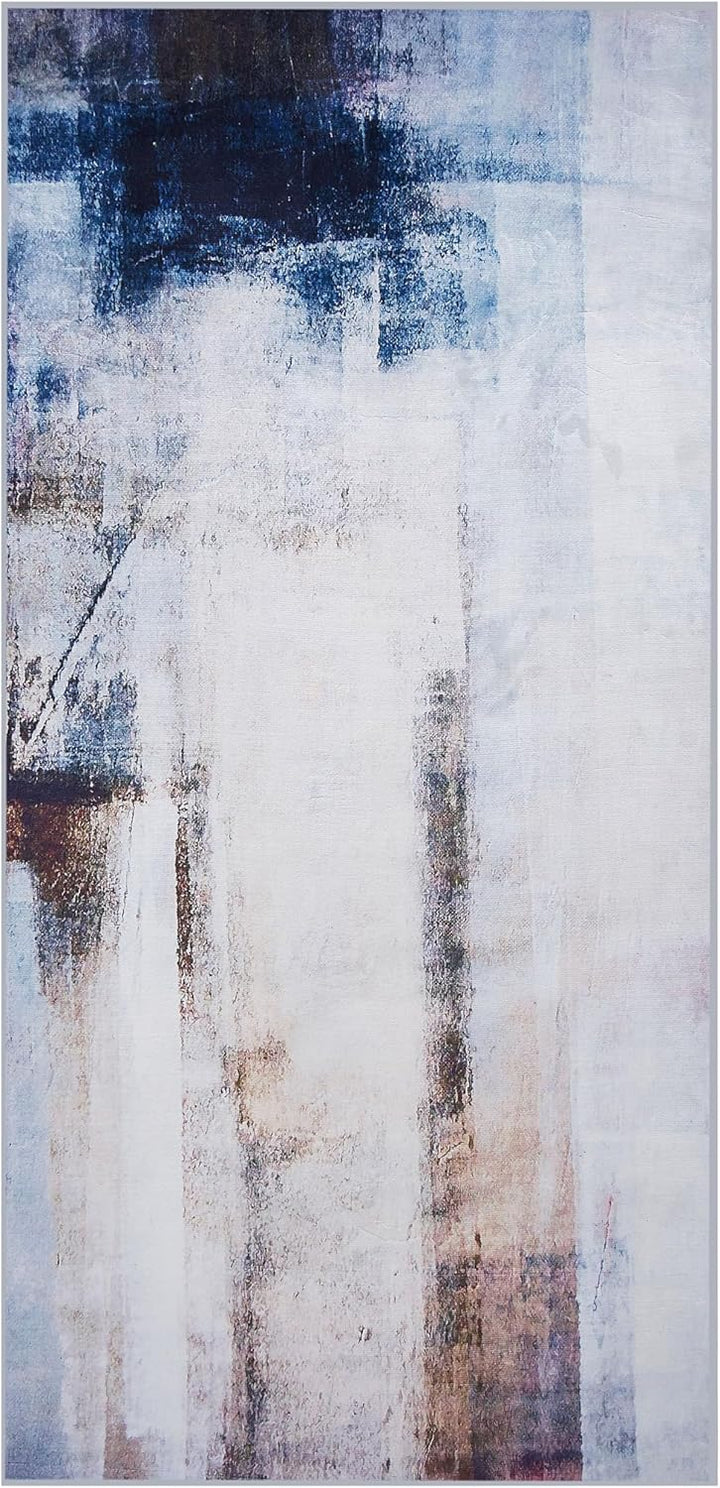 Teppich rechteckig bunt braun 80 x 150 cm Modern Abstrakt Kurzflor Trabzon