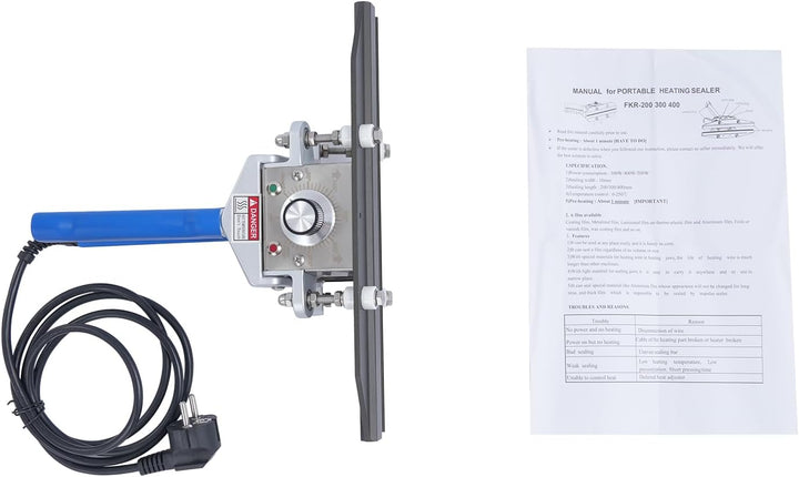 Impulse Sealer 30,5 cm,500W,manuelle Heisssiegelmaschine für Plastiktüten,220V Tragbares Hand-Heisss