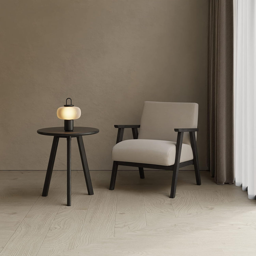 Beistelltisch Rund Walnussholz Massivholz Minimales Dunkles Holz Beistelltisch Skandinavischer Beist
