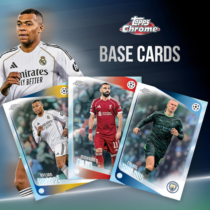 2025-26 Topps Chrom UEFA Club-Wettbewerbe Fussball – Fabrikversiegelt – Mega-Box