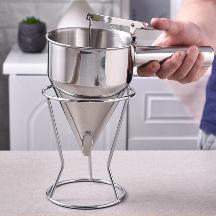 Limeow Pfannkuchen Teigspender Edelstahl Teigportionierer Edelstahl Teig Spender Batter Trichter Bac