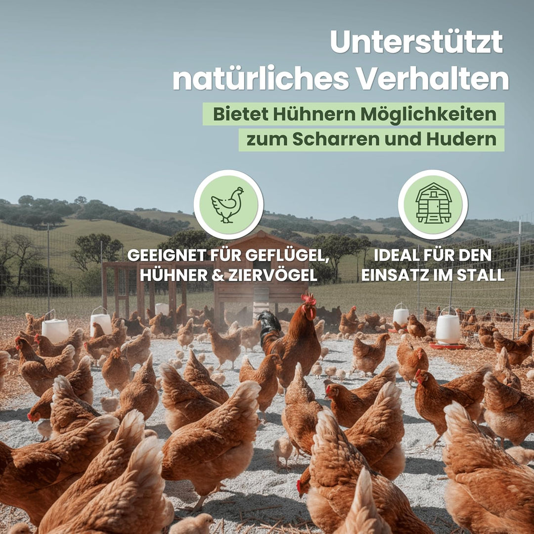 Einstreu für Hühner im 4,2 kg Eimer - Einstreu aus gemahlenen Mineralien - Verbessert Hygiene & Klim