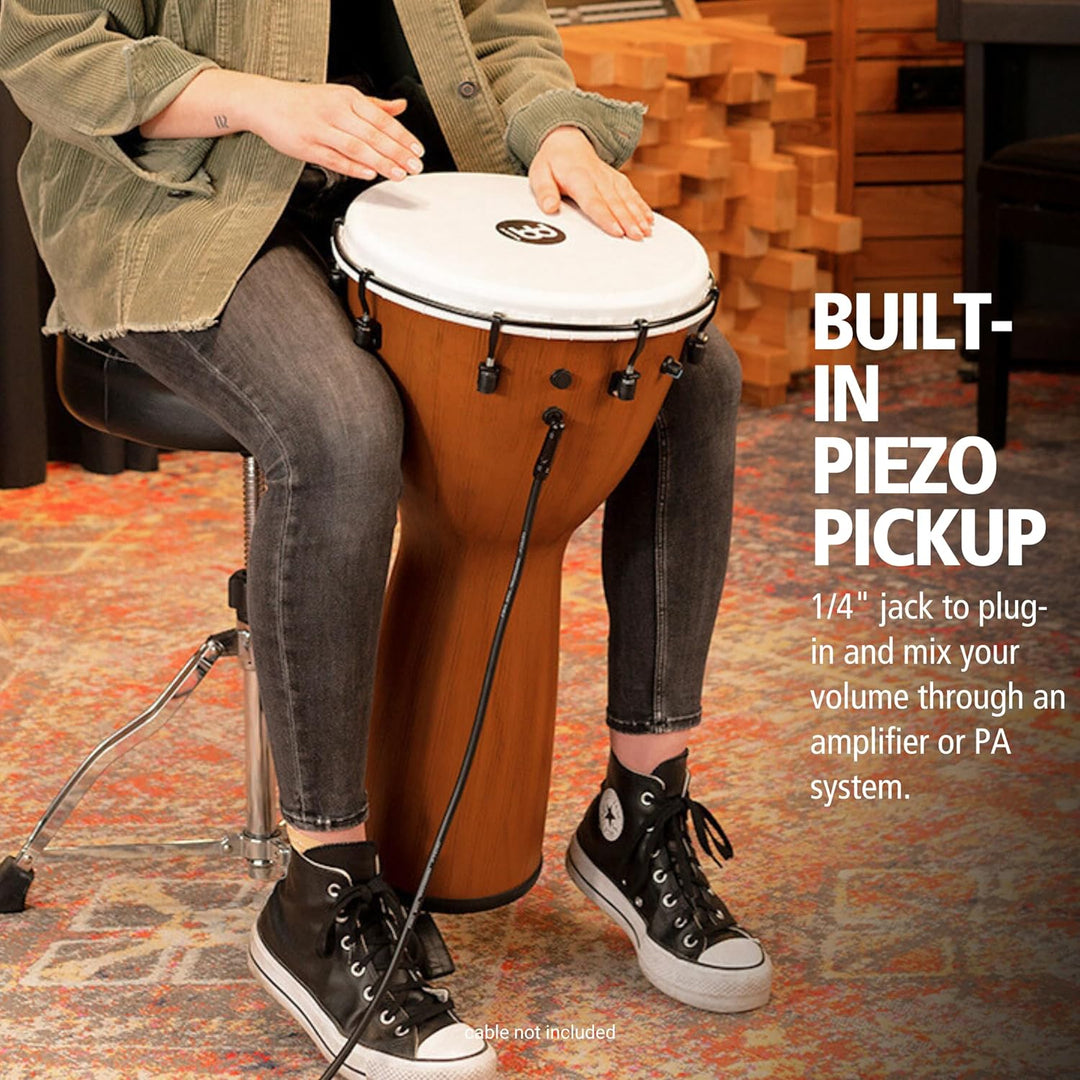 Meinl Percussion Pickup Djembe - Afrikanische Trommel für Kinder und Erwachsene mit Tonabnehmer/Elek