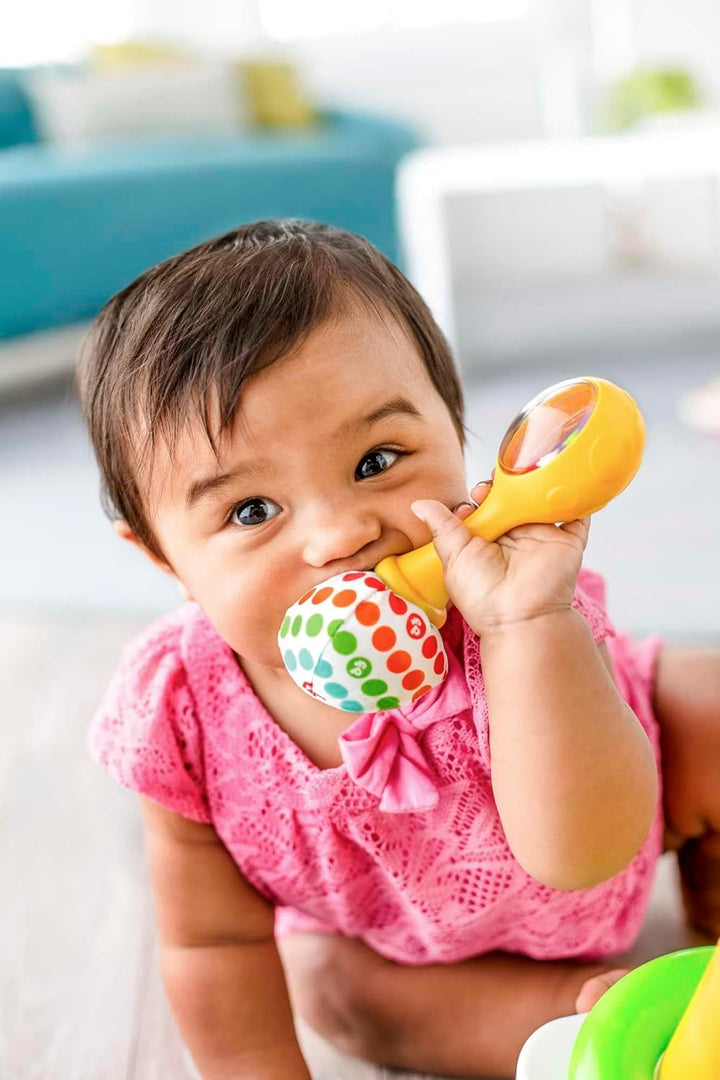 Fisher-Price Rumba-Rasseln - Set aus 2 Rasseln mit bunten Perlen und weichen Griffen, fördert die se