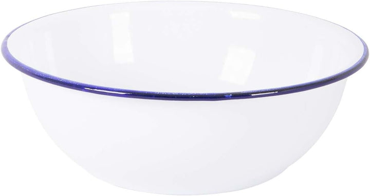 Bo-Camp Emaille Geschirr-Set, 6-teilig, weiss/blau