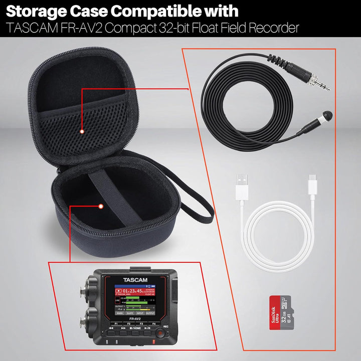 Hart Schutz Hülle Etui Tasche für TASCAM FR-AV2 Professioneller 2 Kanal Audiorecorder, für TASCAM FR