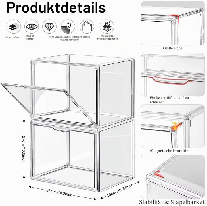 LINYAPRY 4 Packungen transparente Kunststoff-Handtaschen-Aufbewahrungs-Organizer für Schrank, Acryl-