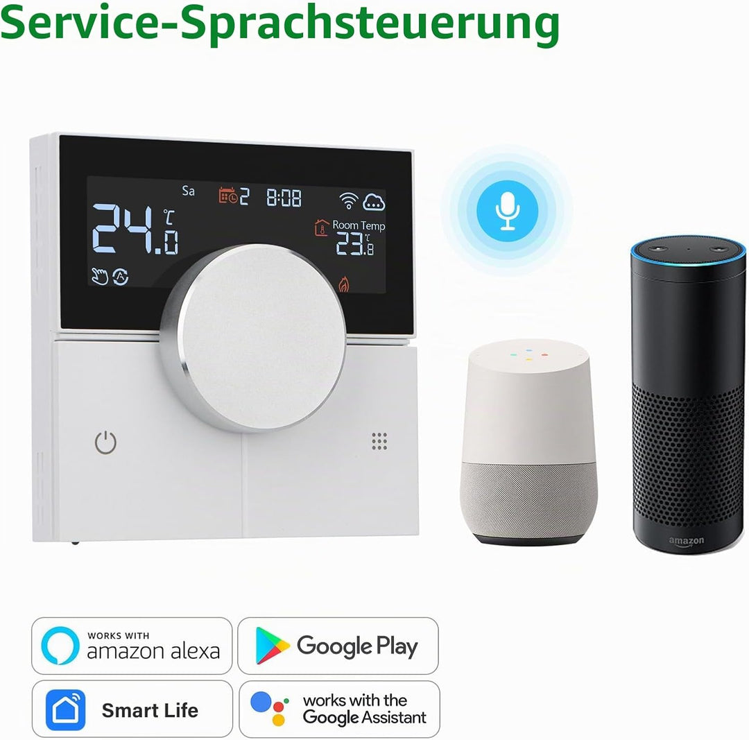 Wengart Smart Raumthermostat WG12 WiFi für Smart-Home-Besitzer zur Unterputz-Montage in 60mm Dosen o
