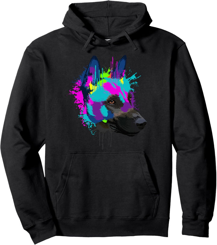 Splash Art Malinois Hundehalter Geschenkidee Hunde Pullover Hoodie