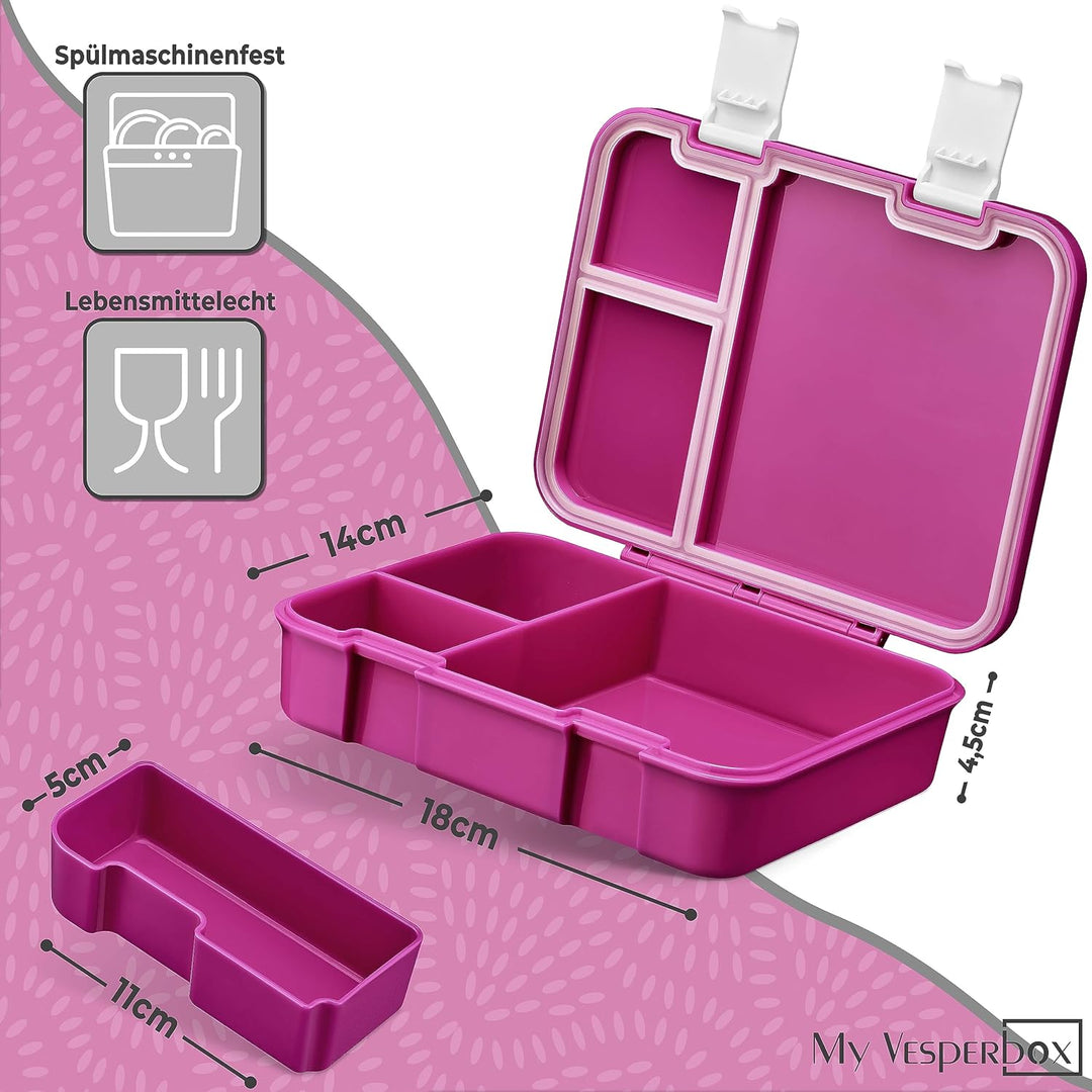 My Vesperbox® Brotdose für Kinder mit Fächern [JIN] - Lunchbox mit Trennfächern - Bento Box - Jausen