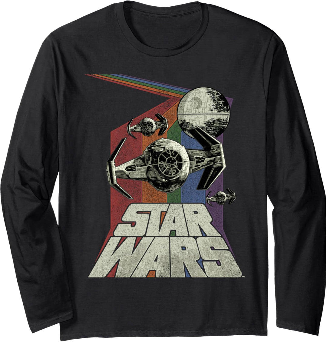 Star Wars TIE Fighter Rainbow Stripes Langarmshirt
