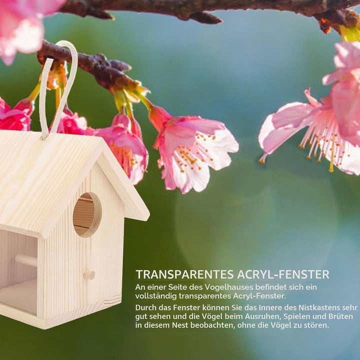 Vogelhaus, Transparentes Acrylfenster, Outdoor-Vogelhaus, Warmes und Bequemes Vogelnest, Vögel Ruhen